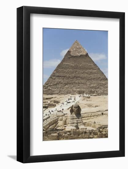 Sphinx in Foreground and Pyramid of Chephren, the Giza Pyramids, Giza, Egypt, North Africa, Africa-Richard Maschmeyer-Framed Photographic Print