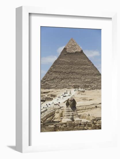 Sphinx in Foreground and Pyramid of Chephren, the Giza Pyramids, Giza, Egypt, North Africa, Africa-Richard Maschmeyer-Framed Photographic Print