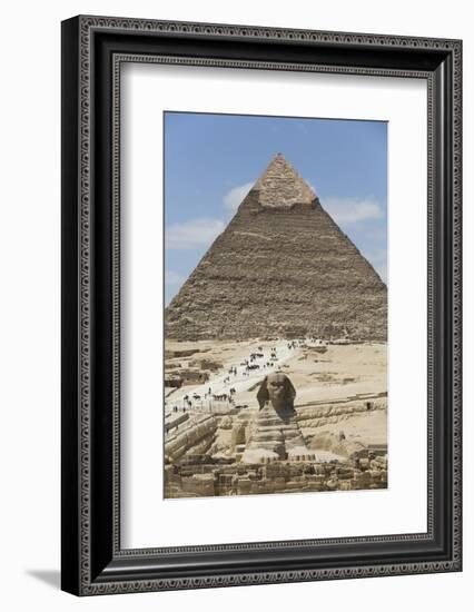 Sphinx in Foreground and Pyramid of Chephren, the Giza Pyramids, Giza, Egypt, North Africa, Africa-Richard Maschmeyer-Framed Photographic Print