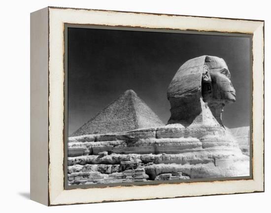 Sphinz and Cheops Pyramid at Giza, Egypt-null-Framed Stretched Canvas