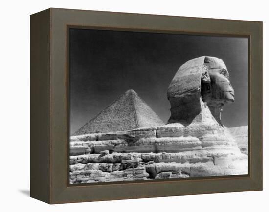 Sphinz and Cheops Pyramid at Giza, Egypt-null-Framed Stretched Canvas