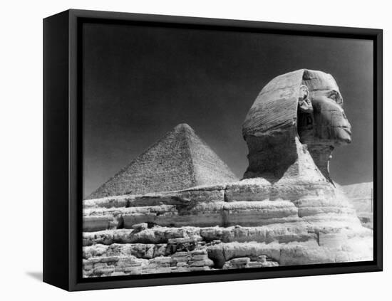 Sphinz and Cheops Pyramid at Giza, Egypt-null-Framed Stretched Canvas