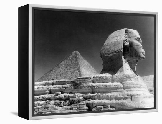 Sphinz and Cheops Pyramid at Giza, Egypt-null-Framed Stretched Canvas