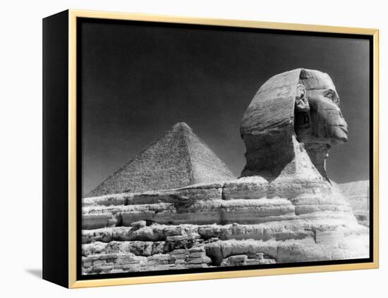 Sphinz and Cheops Pyramid at Giza, Egypt-null-Framed Stretched Canvas