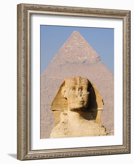 Sphynx and the Pyramid of Khafre, Giza, Near Cairo, Egypt-Schlenker Jochen-Framed Photographic Print