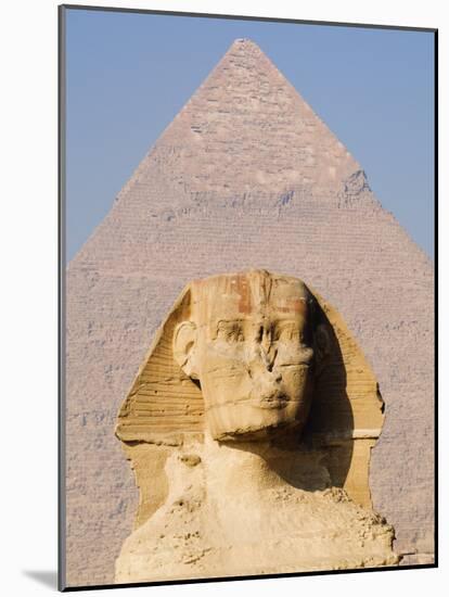 Sphynx and the Pyramid of Khafre, Giza, Near Cairo, Egypt-Schlenker Jochen-Mounted Photographic Print