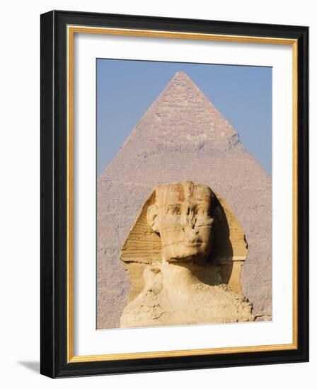 Sphynx and the Pyramid of Khafre, Giza, Near Cairo, Egypt-Schlenker Jochen-Framed Photographic Print