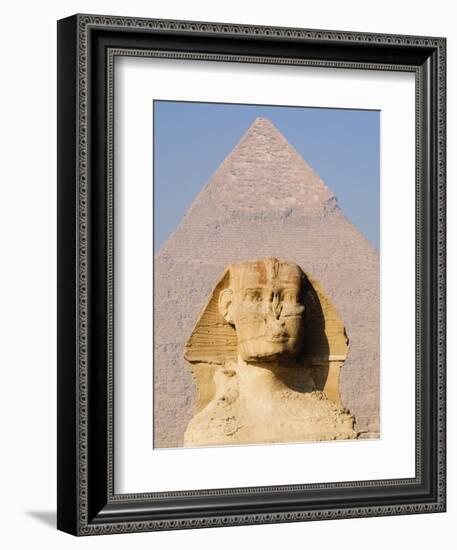 Sphynx and the Pyramid of Khafre, Giza, Near Cairo, Egypt-Schlenker Jochen-Framed Photographic Print