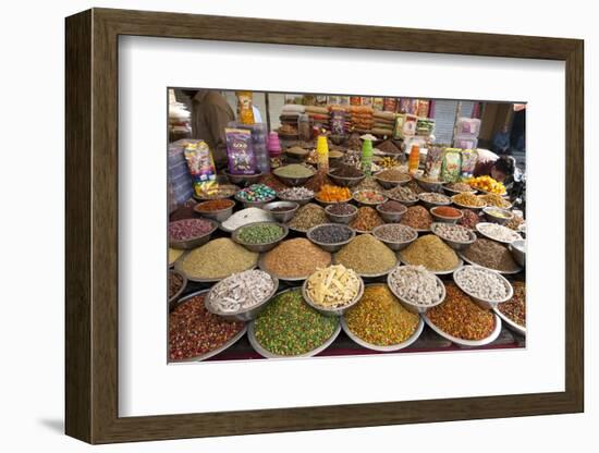 Spice and Sweet Stall in the Market, Ahmedabad, Gujarat, India-Annie Owen-Framed Photographic Print