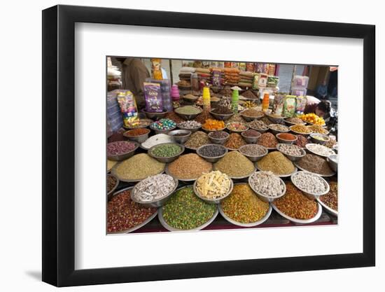 Spice and Sweet Stall in the Market, Ahmedabad, Gujarat, India-Annie Owen-Framed Photographic Print