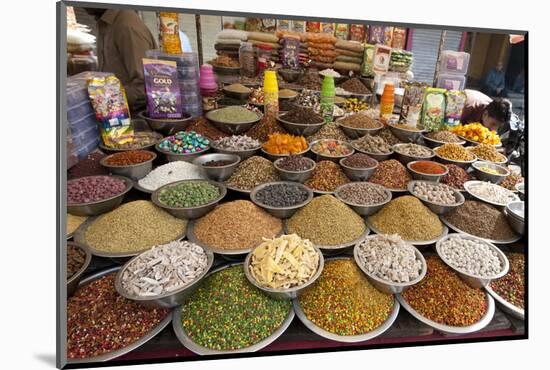 Spice and Sweet Stall in the Market, Ahmedabad, Gujarat, India-Annie Owen-Mounted Photographic Print