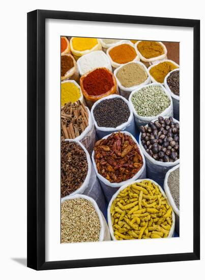 Spice Shop at the Wednesday Flea Market in Anjuna, Goa, India, Asia-Yadid Levy-Framed Photographic Print