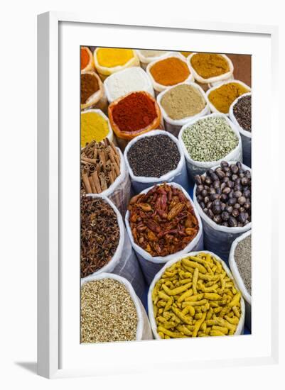 Spice Shop at the Wednesday Flea Market in Anjuna, Goa, India, Asia-Yadid Levy-Framed Photographic Print