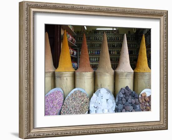 Spice Shop, Marrakech, Morocco, North Africa, Africa-Vincenzo Lombardo-Framed Photographic Print