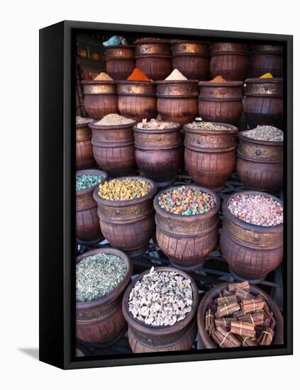 Spice Shop, Marrakech, Morocco, North Africa, Africa-Vincenzo Lombardo-Framed Premier Image Canvas