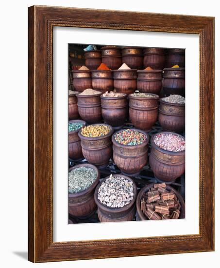 Spice Shop, Marrakech, Morocco, North Africa, Africa-Vincenzo Lombardo-Framed Photographic Print