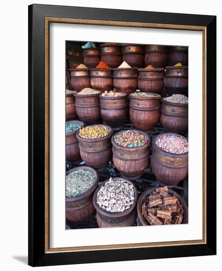 Spice Shop, Marrakech, Morocco, North Africa, Africa-Vincenzo Lombardo-Framed Photographic Print