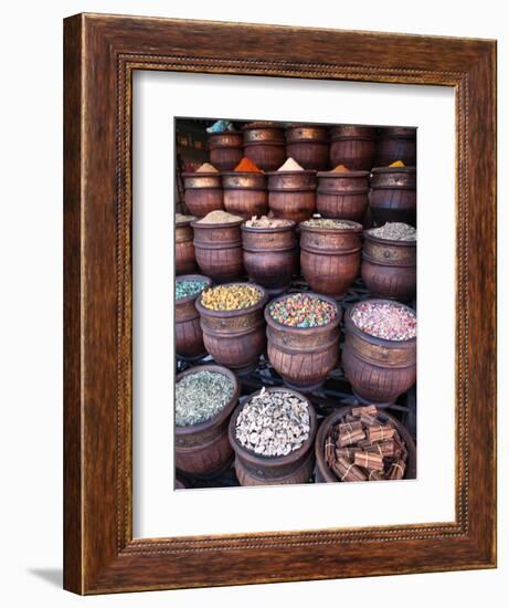 Spice Shop, Marrakech, Morocco, North Africa, Africa-Vincenzo Lombardo-Framed Photographic Print