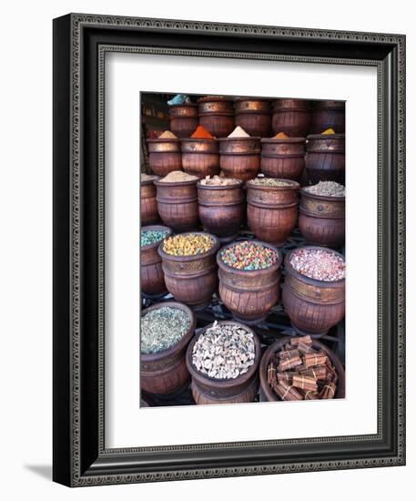 Spice Shop, Marrakech, Morocco, North Africa, Africa-Vincenzo Lombardo-Framed Photographic Print