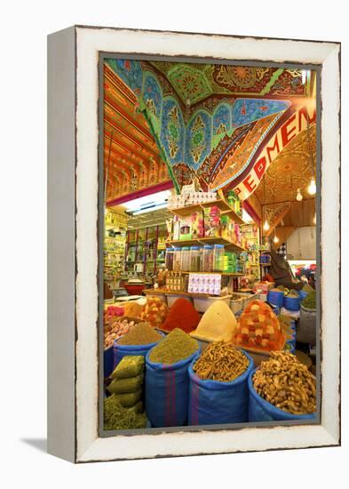 Spice Stall, Medina, Meknes, Morocco, North Africa, Africa-Neil-Framed Premier Image Canvas