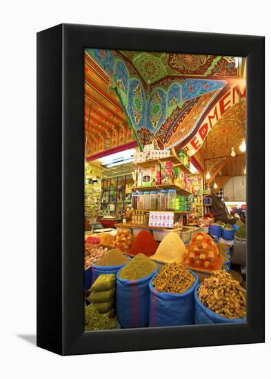 Spice Stall, Medina, Meknes, Morocco, North Africa, Africa-Neil-Framed Premier Image Canvas