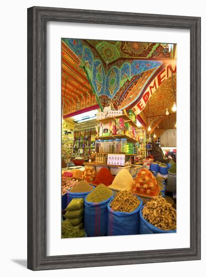 Spice Stall, Medina, Meknes, Morocco, North Africa, Africa-Neil-Framed Photographic Print