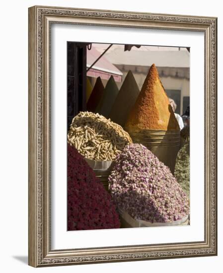 Spice Stall Near Qzadria Square, Marrakech, Morocco, North Africa, Africa-Ethel Davies-Framed Photographic Print