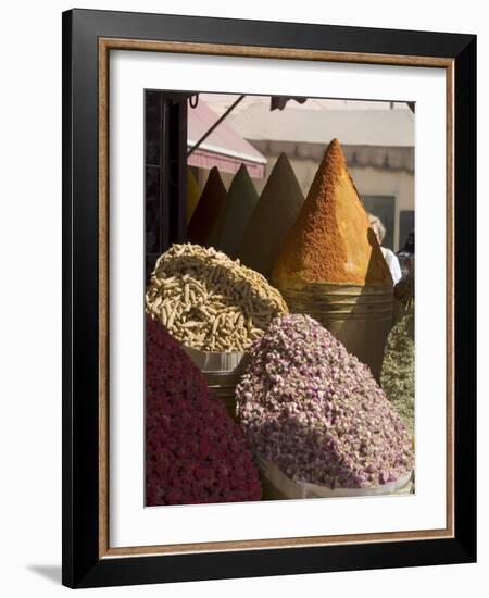 Spice Stall Near Qzadria Square, Marrakech, Morocco, North Africa, Africa-Ethel Davies-Framed Photographic Print