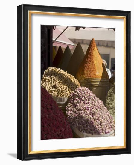 Spice Stall Near Qzadria Square, Marrakech, Morocco, North Africa, Africa-Ethel Davies-Framed Photographic Print