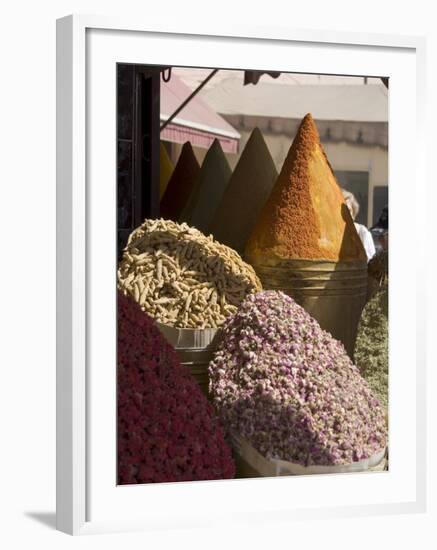 Spice Stall Near Qzadria Square, Marrakech, Morocco, North Africa, Africa-Ethel Davies-Framed Photographic Print