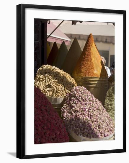 Spice Stall Near Qzadria Square, Marrakech, Morocco, North Africa, Africa-Ethel Davies-Framed Photographic Print