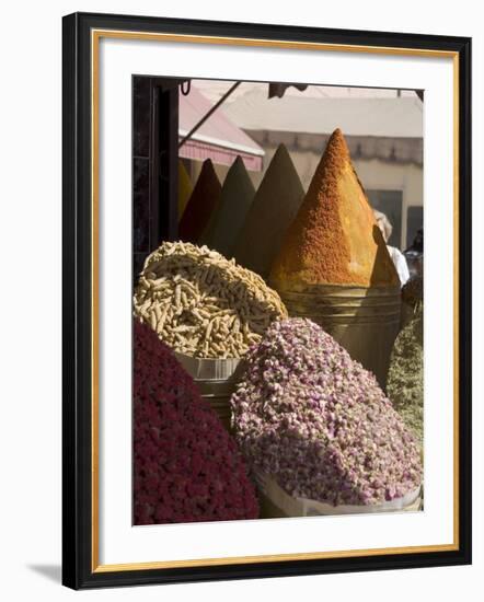 Spice Stall Near Qzadria Square, Marrakech, Morocco, North Africa, Africa-Ethel Davies-Framed Photographic Print