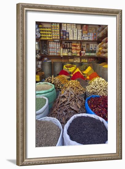 Spice Store, Medina, Fes, Morocco, North Africa, Africa-Doug Pearson-Framed Photographic Print