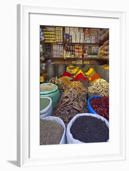 Spice Store, Medina, Fes, Morocco, North Africa, Africa-Doug Pearson-Framed Photographic Print