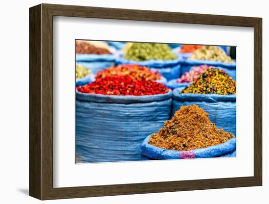 Spices and herbs for sale in Marrakech souk, Morocco, North Africa, Africa-Roberto Moiola-Framed Photographic Print