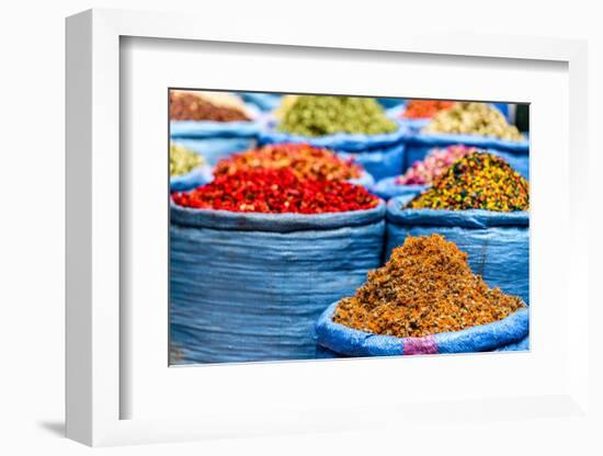 Spices and herbs for sale in Marrakech souk, Morocco, North Africa, Africa-Roberto Moiola-Framed Photographic Print