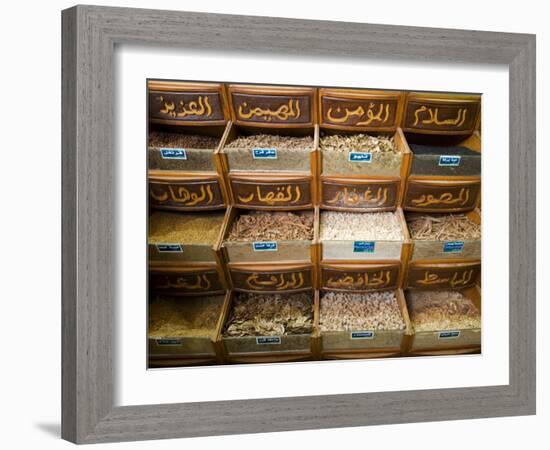 Spices for Sale in the Souq-Al-Atterine Near Khan El-Khalili, Cairo, Egypt-Julian Love-Framed Photographic Print