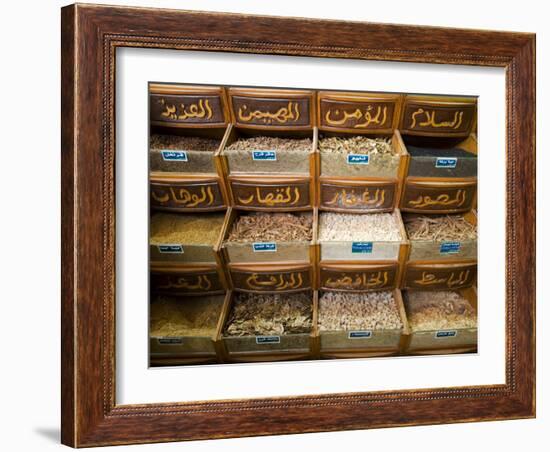 Spices for Sale in the Souq-Al-Atterine Near Khan El-Khalili, Cairo, Egypt-Julian Love-Framed Photographic Print