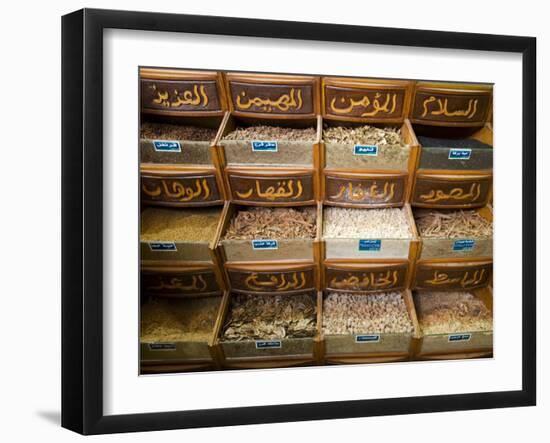 Spices for Sale in the Souq-Al-Atterine Near Khan El-Khalili, Cairo, Egypt-Julian Love-Framed Photographic Print