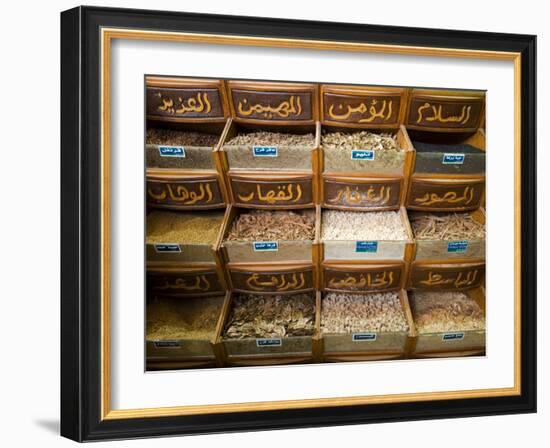 Spices for Sale in the Souq-Al-Atterine Near Khan El-Khalili, Cairo, Egypt-Julian Love-Framed Photographic Print