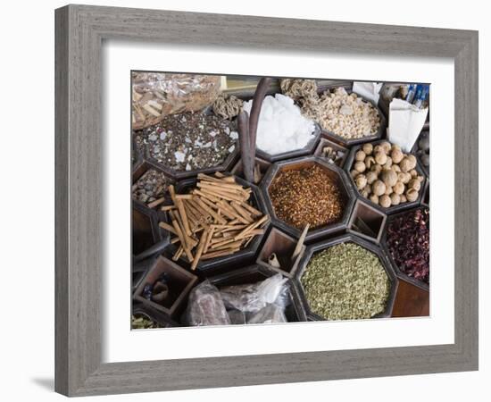 Spices for Sale in the Spice Souk, Deira, Dubai, United Arab Emirates, Middle East-Amanda Hall-Framed Photographic Print