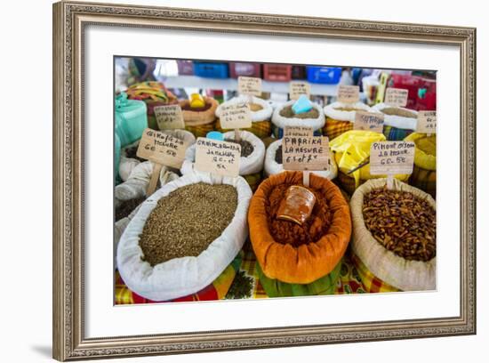 Spices for Sale on the Covered Spice Market, West Indies-Michael Runkel-Framed Photographic Print