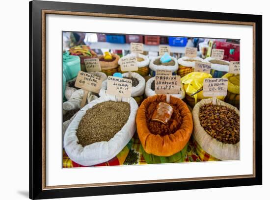 Spices for Sale on the Covered Spice Market, West Indies-Michael Runkel-Framed Photographic Print