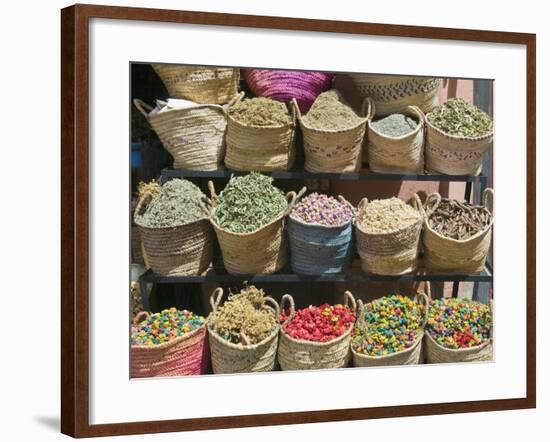 Spices for Sale, Souk in the Medina, Marrakech (Marrakesh), Morocco-Nico Tondini-Framed Photographic Print