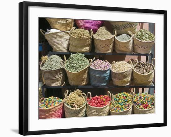 Spices for Sale, Souk in the Medina, Marrakech (Marrakesh), Morocco-Nico Tondini-Framed Photographic Print