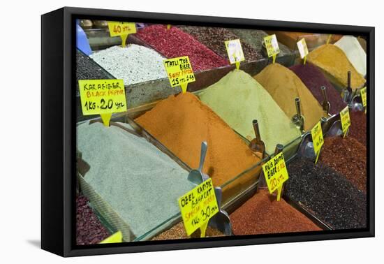 Spices for Sale, Spice Bazaar, Istanbul, Turkey, Western Asia-Martin Child-Framed Premier Image Canvas