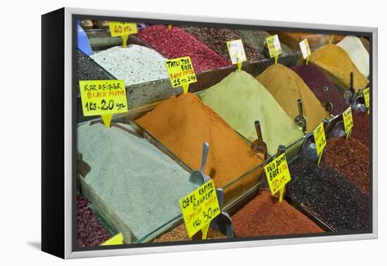 Spices for Sale, Spice Bazaar, Istanbul, Turkey, Western Asia-Martin Child-Framed Premier Image Canvas