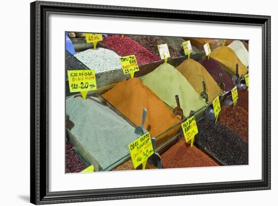 Spices for Sale, Spice Bazaar, Istanbul, Turkey, Western Asia-Martin Child-Framed Photographic Print