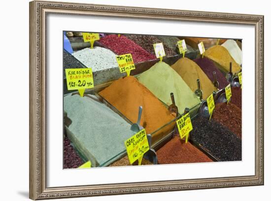 Spices for Sale, Spice Bazaar, Istanbul, Turkey, Western Asia-Martin Child-Framed Photographic Print