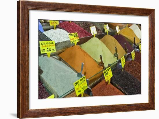 Spices for Sale, Spice Bazaar, Istanbul, Turkey, Western Asia-Martin Child-Framed Photographic Print